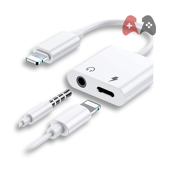 2-in-1 Dual Lightning Headphone Adapter Cable | Lightning to 3.5mm Jack & Charging Adapter