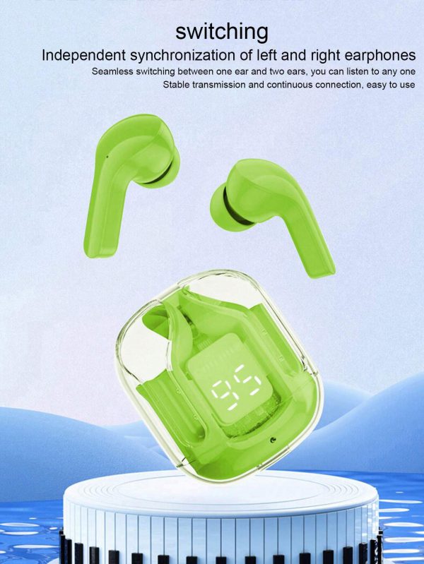 Air31 Wireless Earbuds – Crystal Transparent Body | Bluetooth 5.3 TWS Earbuds (Random Color)