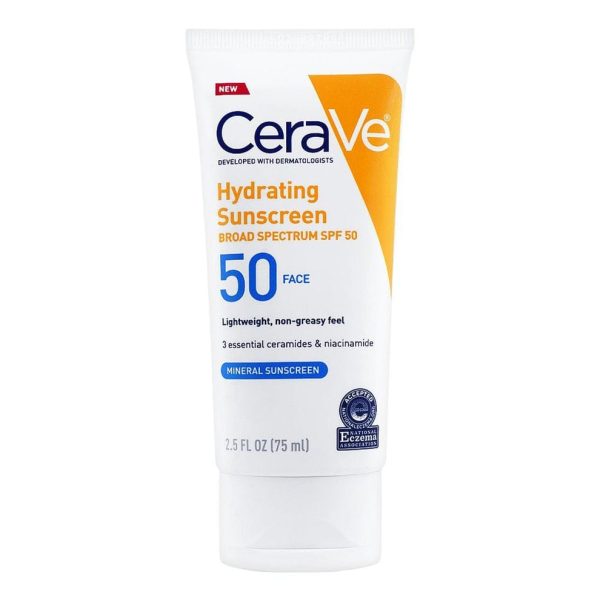 CeraVe Hydrating Mineral Sunscreen SPF 50 | 100ml – Broad Spectrum Sunblock