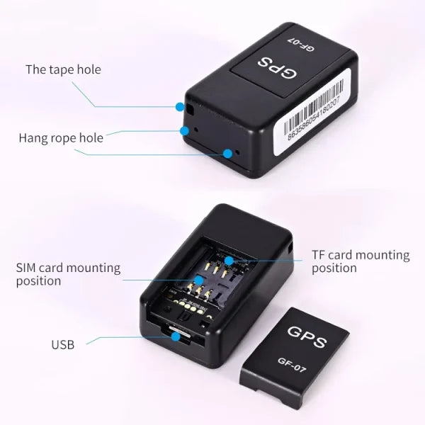 GF07 Mini Magnetic GPS Tracker | Wireless Car Tracking Device with Box