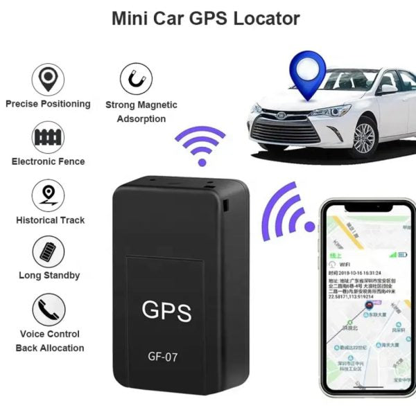 GF07 Mini Magnetic GPS Tracker | Wireless Car Tracking Device with Box