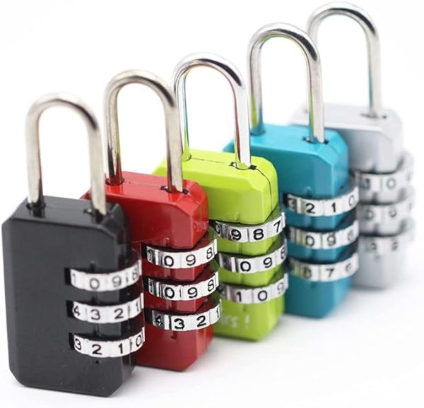 Greatangle-UK 3-Digit Combination Padlock | Secure Lock for Luggage, Suitcases & Drawers