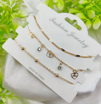 Thumbnail for Imported Triple-Layered Adjustable Bracelet Set – Elegant Artificial Jewelry for Girls & Women