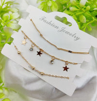 Thumbnail for Imported Triple-Layered Adjustable Bracelet Set – Elegant Artificial Jewelry for Girls & Women