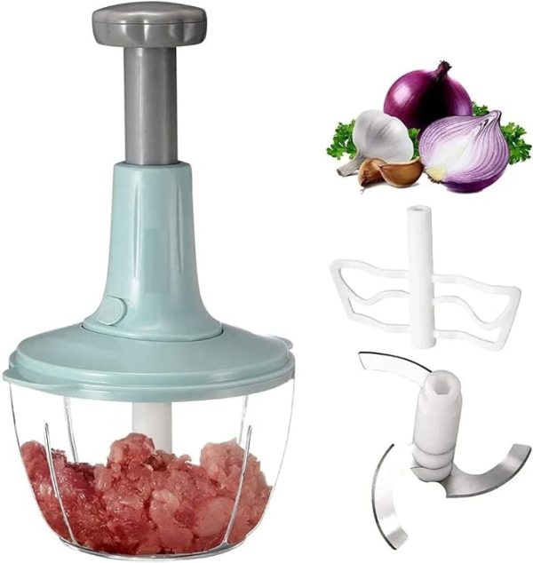 Manual Hand Push Chopper | Multi-Functional Vegetable & Meat Grinder | 1.5L