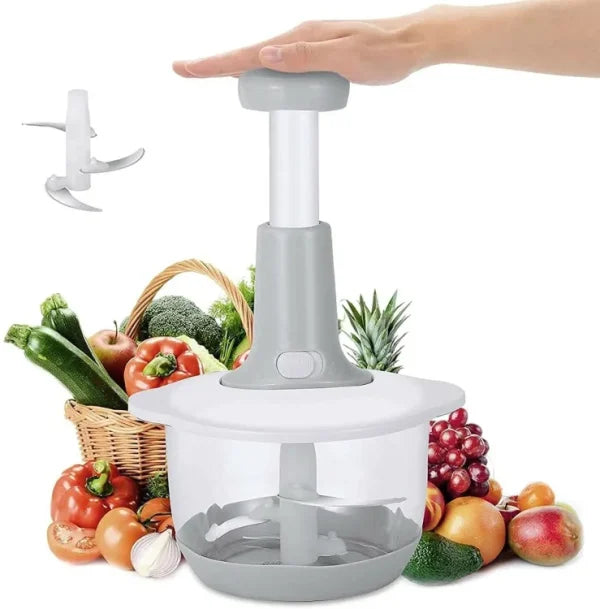 Manual Hand Push Chopper | Multi-Functional Vegetable & Meat Grinder | 1.5L