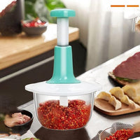 Thumbnail for Manual Hand Push Chopper | Multi-Functional Vegetable & Meat Grinder | 1.5L