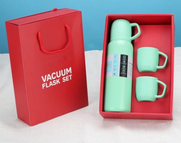 Stainless Steel Vacuum Flask Set | 500ml Insulated Thermos Bottle & Coffee Mug – Perfect Gift Set