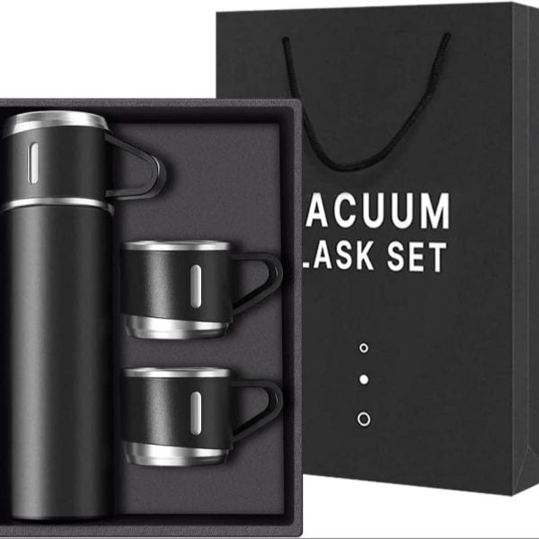 Stainless Steel Vacuum Flask Set | 500ml Insulated Thermos Bottle & Coffee Mug – Perfect Gift Set