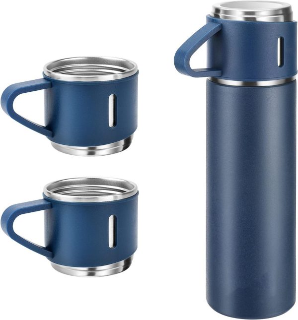 Stainless Steel Vacuum Flask Set | 500ml Insulated Thermos Bottle & Coffee Mug – Perfect Gift Set